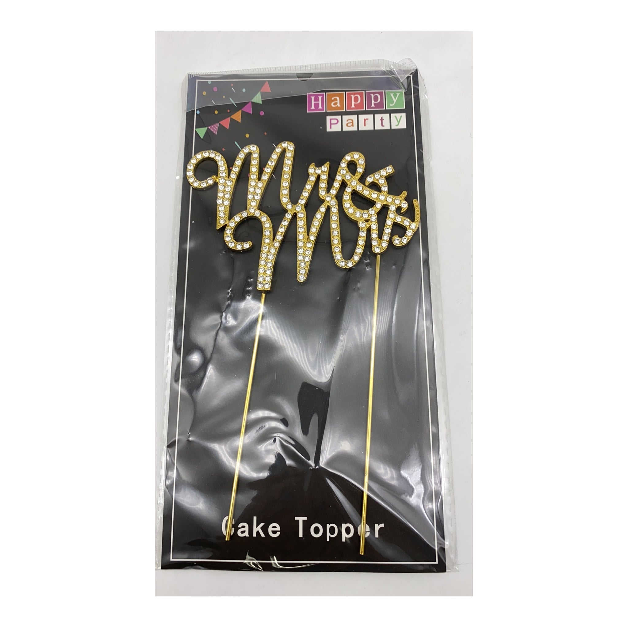 Cake Topper Mr & Mrs Gold 12Pcs Inner , 600/case